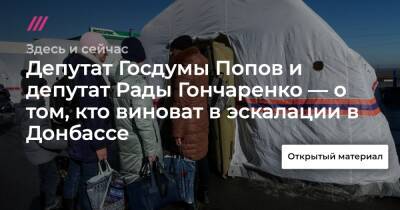 Депутат Госдумы Попов и депутат Рады Гончаренко — о том, кто виноват в эскалации в Донбассе - tvrain.ru - Украина