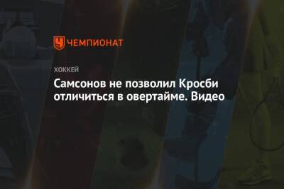 Сидни Кросби - Илья Самсонов - Самсонов не позволил Кросби отличиться в овертайме. Видео - championat.com - США - Вашингтон