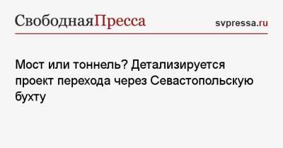 Мост или тоннель? Детализируется проект перехода через Севастопольскую бухту - svpressa.ru - Украина - Крым - Германия - Севастополь