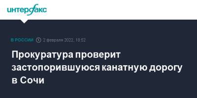 Прокуратура проверит застопорившуюся канатную дорогу в Сочи - interfax.ru - Москва - Сочи - Краснодарский край - Кубань - Сочи