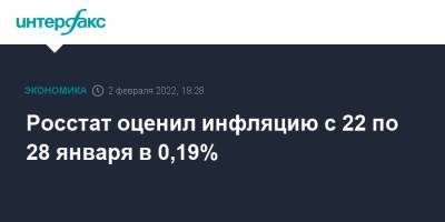 Росстат оценил инфляцию с 22 по 28 января в 0,19% - interfax.ru - Москва - Россия