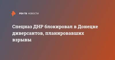 Спецназ ДНР блокировал в Донецке диверсантов, планировавших взрывы - ren.tv - ДНР - Донецк - ЛНР