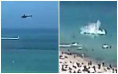 Вертолет рухнул рядом с переполненным пляжем, момент попал на видео: есть пострадавшие - politeka.net - США - Украина - Майами