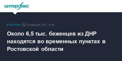 Александр Чуприян - Василий Голубев - Юрий Кобзев - Около 6,5 тыс. беженцев из ДНР находятся во временных пунктах в Ростовской области - interfax.ru - Москва - Россия - ДНР - Ростов-На-Дону - Ростовская обл. - ЛНР - Донецкая обл.