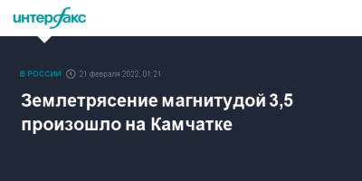 Землетрясение магнитудой 3,5 произошло на Камчатке - interfax.ru - Москва - Россия - Камчатский край