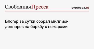 Блогер - Блогер за сутки собрал миллион долларов на борьбу с пожарами - svpressa.ru - Воронеж - Воронежская обл. - Ростовская обл. - Аргентина - Сантьяго