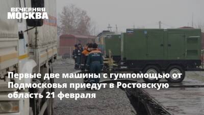 Первые две машины с гумпомощью от Подмосковья приедут в Ростовскую область 21 февраля - vm.ru - Москва - Украина - Воронеж - Московская обл. - ДНР - Ростовская обл.