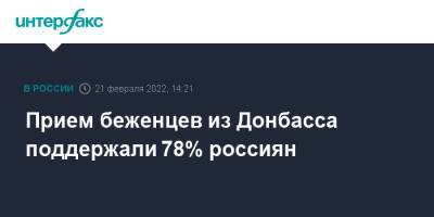 Прием беженцев с Донбасса поддержали 78% россиян - interfax.ru - Москва - Россия - Донбасс - Донецкая обл.