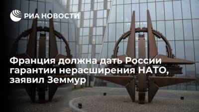 Сергей Шойгу - Владимир Путин - Дмитрий Песков - Сергей Лавров - Игорь Конашенков - Эрик Земмур - Кадидат в президенты Франции Земмур: необходимо дать России гарантии нерасширения НАТО - ria.ru - Москва - Россия - США - Украина - Франция - Париж