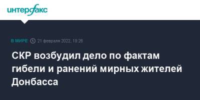 СКР возбудил дело по фактам гибели и ранений мирных жителей Донбасса - interfax.ru - Москва - Россия - Украина - ДНР - ЛНР - Донбасс