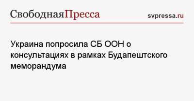 Владимир Зеленский - Дмитрий Кулеба - Украина попросила СБ ООН о консультациях в рамках Будапештского меморандума - svpressa.ru - Украина - Киев - Ростовская обл.