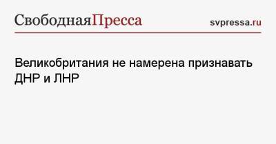 Бен Уоллес - Великобритания не намерена признавать ДНР и ЛНР - svpressa.ru - Россия - Украина - Англия - Лондон - ДНР - ЛНР - Донецкая обл.