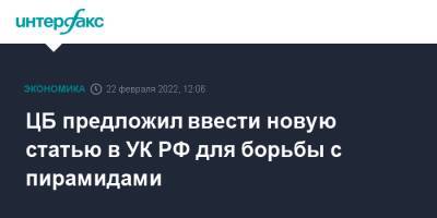 Юрий Исаев - ЦБ предложил ввести новую статью в УК РФ для борьбы с пирамидами - interfax.ru - Москва - Россия