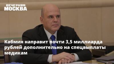 Михаил Мишустин - Кабмин направит почти 3,5 миллиарда рублей дополнительно на спецвыплаты медикам - vm.ru - Россия