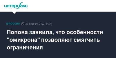 Михаил Мишустин - Анна Попова - Попова заявила, что особенности "омикрона" позволяют смягчить ограничения - interfax.ru - Москва - Россия