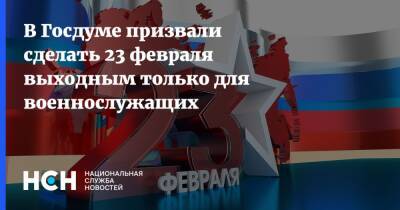 Андрей Луговой - В Госдуме призвали сделать 23 февраля выходным только для военнослужащих - nsn.fm