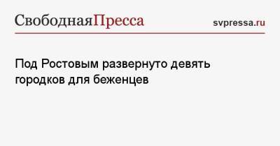 Под Ростовым развернуто девять городков для беженцев - svpressa.ru - Россия - Ростовская обл. - Югра - Луганск