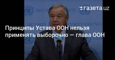 Принципы Устава ООН нельзя применять выборочно — глава ООН - gazeta.uz - Россия - Украина - Узбекистан