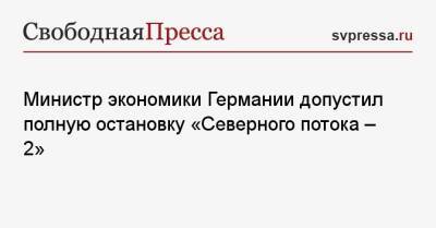 Роберт Хабек - Министр экономики Германии допустил полную остановку «Северного потока — 2» - svpressa.ru - Австрия - США - Вашингтон - Германия - Берлин