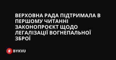 Верховна Рада підтримала в першому читанні законопроєкт щодо легалізації вогнепальної зброї - bykvu.com - Украина - Twitter