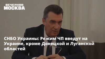 Владимир Путин - Денис Пушилин - Алексей Данилов - СНБО Украины: Режим ЧП введут на Украине, кроме Донецкой и Луганской областей - vm.ru - Россия - Украина - Луганская обл. - ДНР - ЛНР - Донбасс - Донецкая обл.