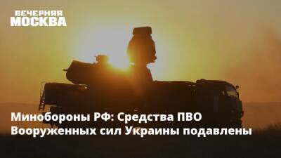Владимир Путин - Минобороны РФ: Средства ПВО Вооруженных сил Украины подавлены - vm.ru - Россия - Украина - ДНР - ЛНР - Минобороны - Донецкая обл.
