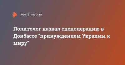 Владимир Путин - Виктор Литовкин - Политолог назвал спецоперацию в Донбассе "принуждением Украины к миру" - ren.tv - Россия - Украина - ДНР - ЛНР - Донбасс