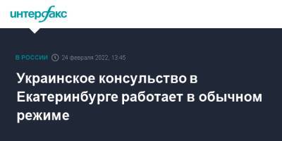 Владимир Зеленский - Украинское консульство в Екатеринбурге работает в обычном режиме - interfax.ru - Москва - Россия - Украина - Екатеринбург