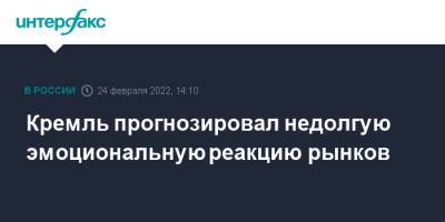 Владимир Путин - Дмитрий Песков - Кремль прогнозировал недолгую эмоциональную реакцию рынков - interfax.ru - Москва - Россия - Украина