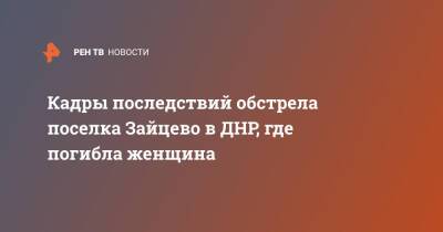 Кадры последствий обстрела поселка Зайцево в ДНР, где погибла женщина - ren.tv - ДНР - Горловка - Донбасс - Обстрелы