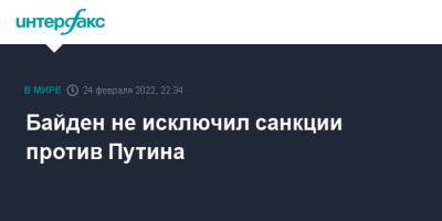 Владимир Путин - Джо Байден - Байден не исключил санкции против Путина - interfax.ru - Москва - Россия - США