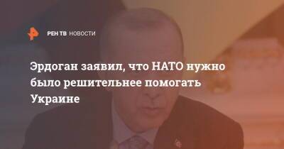 Реджеп Тайип Эрдоган - Реджеп Эрдоган - Сергей Лавров - Эрдоган заявил, что НАТО нужно было решительнее помогать Украине - ren.tv - Россия - Украина - Киев - Турция - ДНР - ЛНР