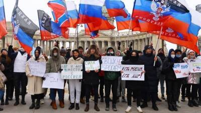 Российские студенты выступили в поддержку соотечественников в Донбассе - 5-tv.ru - Россия - Луганская обл.