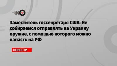 Викторий Нуланд - Заместитель госсекретаря США: Не собираемся отправлять на Украину оружие, с помощью которого можно напасть на РФ - echo.msk.ru - Россия - США - Украина - Вашингтон