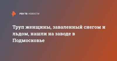 Труп женщины, заваленный снегом и льдом, нашли на заводе в Подмосковье - ren.tv - Московская обл. - Московская область