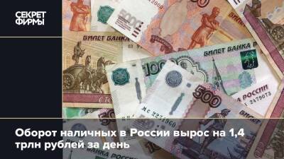 Оборот наличных в России вырос на 1,4 трлн рублей за день - secretmag.ru - Россия