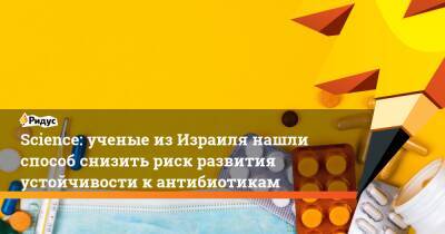 Из Израиля - Science: ученые из Израиля нашли способ снизить риск развития устойчивости к антибиотикам - ridus.ru - Израиль