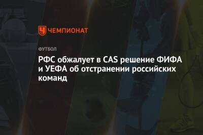 РФС обжалует в CAS решение ФИФА и УЕФА об отстранении российских команд - championat.com - Россия - Катар