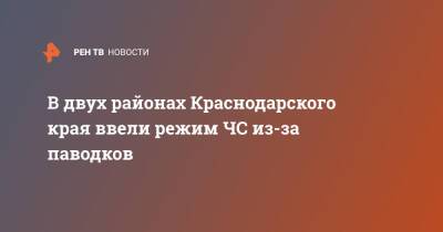В двух районах Краснодарского края ввели режим ЧС из-за паводков - ren.tv - Краснодарский край - Красноармейск - Северск
