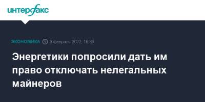 Энергетики попросили дать им право отключать нелегальных майнеров - interfax.ru - Москва