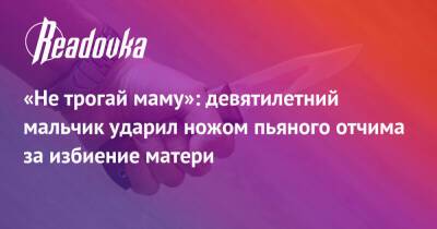 «Не трогай маму»: девятилетний мальчик ударил ножом пьяного отчима за избиение матери - readovka.news - Москва - Москва
