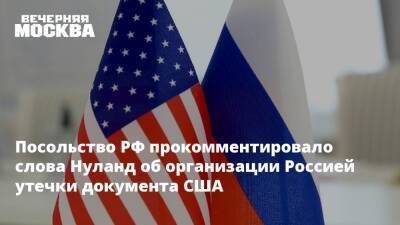 Виктория Нуланд - Посольство РФ прокомментировало слова Нуланд об организации Россией утечки документа США - vm.ru - Москва - Россия - США - Украина - Вашингтон - Крым - Испания - Апсны - респ. Южная Осетия - Приднестровье
