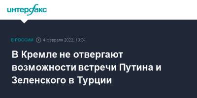 Владимир Зеленский - Владимир Путин - Дмитрий Песков - В Кремле не отвергают возможности встречи Путина и Зеленского в Турции - interfax.ru - Москва - Россия - Украина - Турция