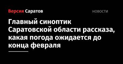 Главный синоптик Саратовской области рассказал, какая погода ожидается до конца февраля - nversia.ru - Саратовская обл. - Саратов
