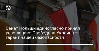 Сенат Польши единогласно принял резолюцию: Свободная Украина – гарант нашей безопасности - liga.net - Россия - США - Украина - Англия - Польша