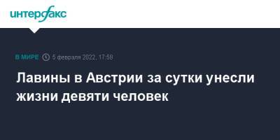 Австрия - Лавины в Австрии за сутки унесли жизни девяти человек - interfax.ru - Москва - Австрия - Швеция