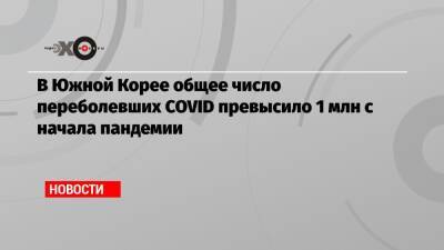 В Южной Корее общее число переболевших COVID превысило 1 млн с начала пандемии - echo.msk.ru - Южная Корея