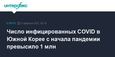 Число инфицированных COVID в Южной Корее с начала пандемии превысило 1 млн - interfax.ru - Москва - Южная Корея