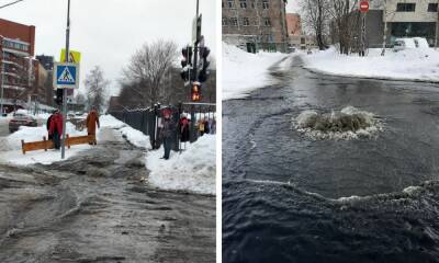 «Водопад в городе». В Петрозаводске два дня заливает центр города - gubdaily.ru - Петрозаводск