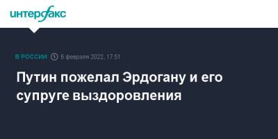 Владимир Путин - Реджеп Тайип Эрдоган - Путин пожелал Эрдогану и его супруге выздоровления - interfax.ru - Москва - Россия - Украина - Турция